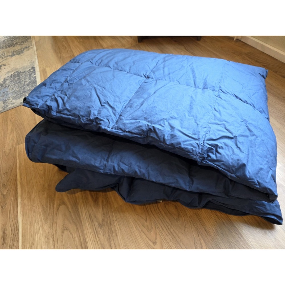 LL Bean Down Comforter King Size Navy 86x100" Rare Hard To Find Color L.L. Bean
